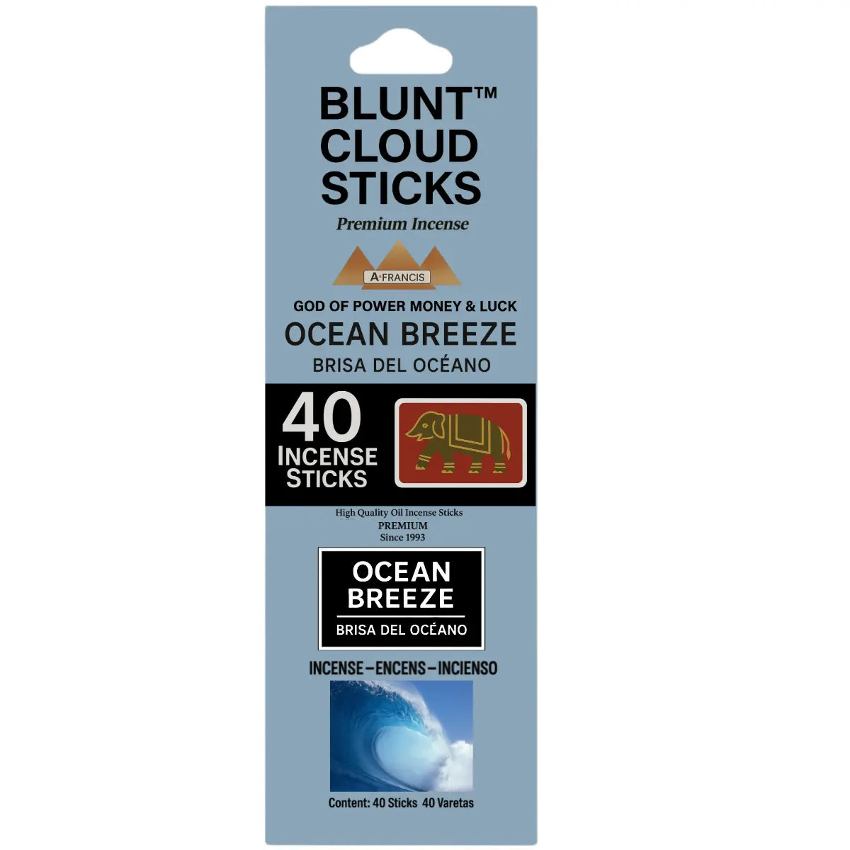 Blunt Cloud Ocean Breeze Scented Incense – Single 40-Stick Pack sold as individual retail unit