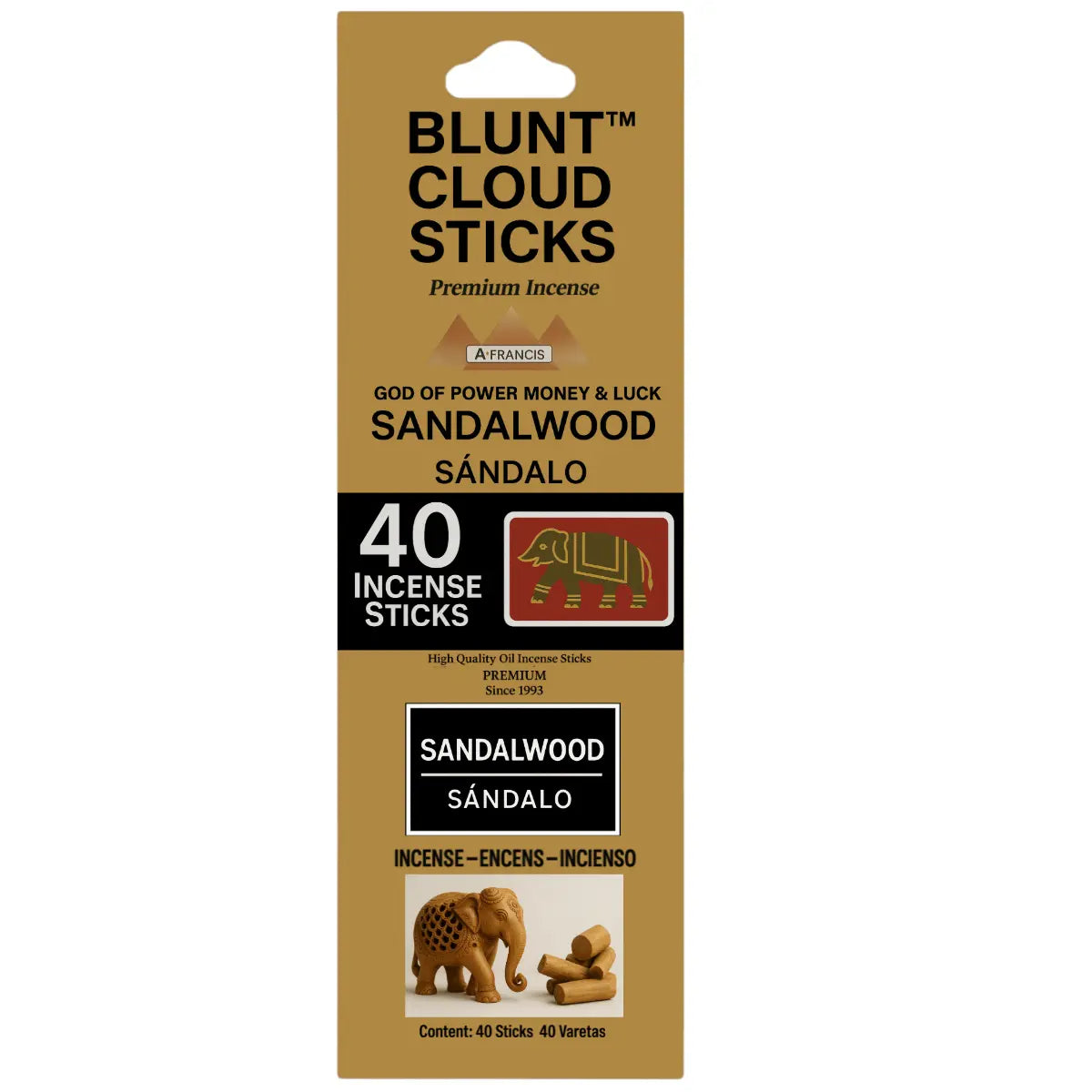 Blunt Cloud Sandalwood Scented Incense – Single 40-Stick Pack sold as individual retail unit