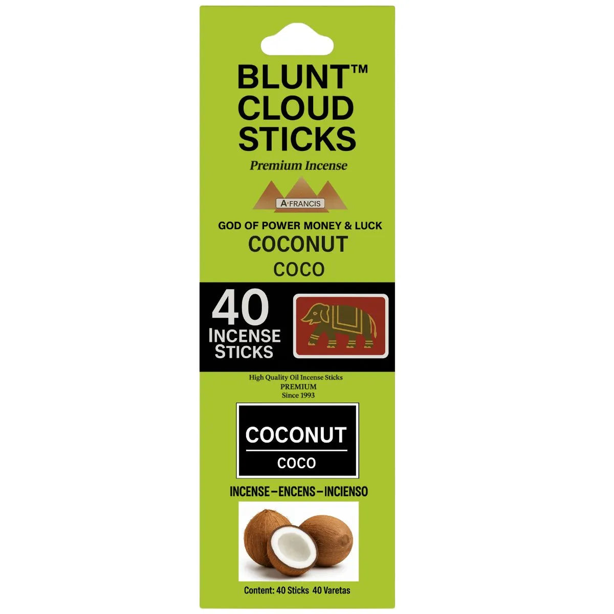 Blunt Cloud Coconut Scented Incense – Single 40-Stick Pack sold as individual retail unit