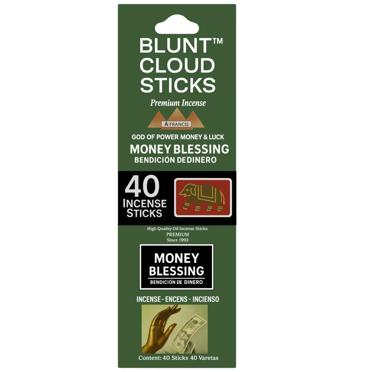 Blunt Cloud Money Blessing Scented Incense – Single 40-Stick Pack sold as individual retail unit