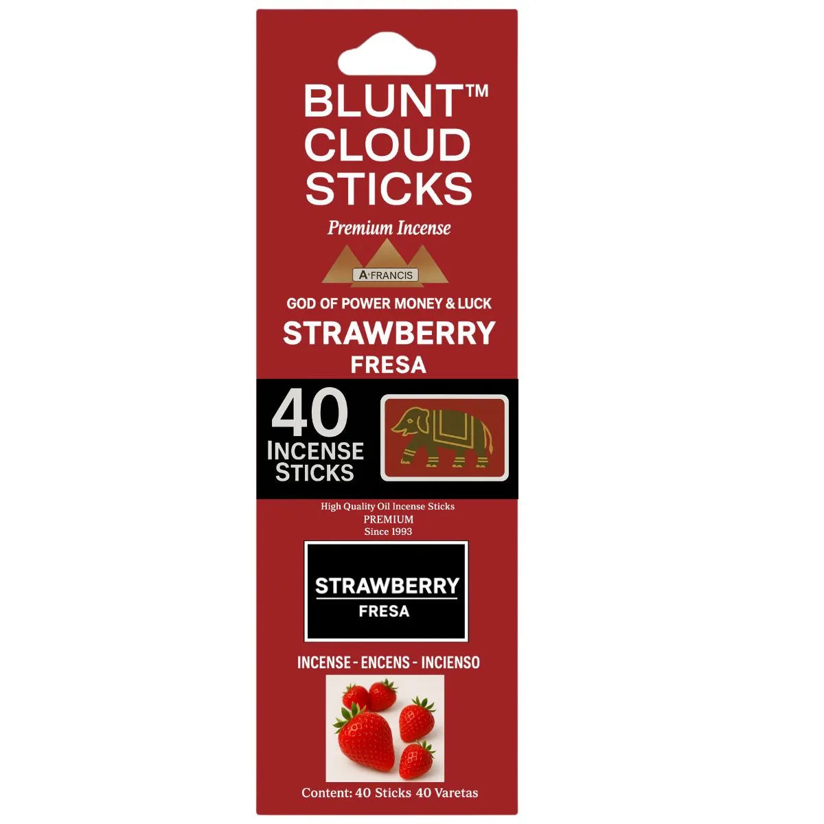 Blunt Cloud Strawberry Scented Incense – Single 40-Stick Pack sold as individual retail unit