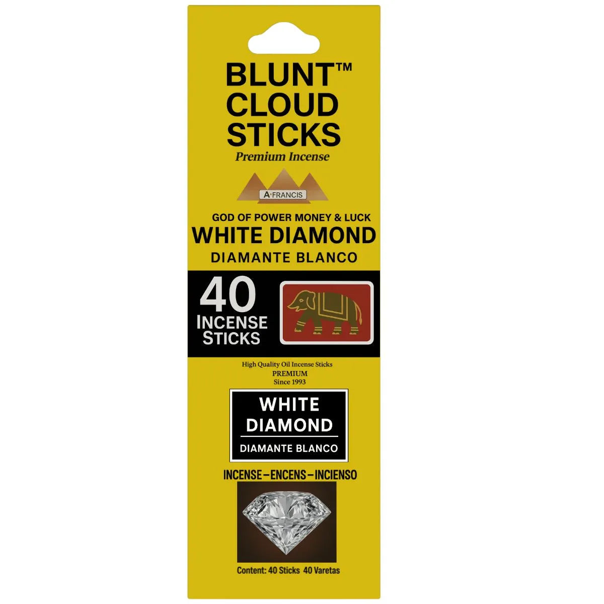 Blunt Cloud White Diamond Scented Incense – Single 40-Stick Pack sold as individual retail unit
