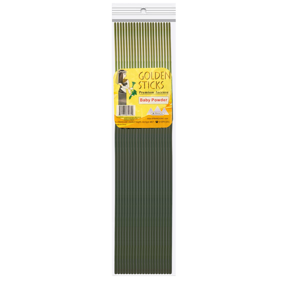 Golden Sticks 19 Inch Baby Powder Incense Sticks 50 Pack