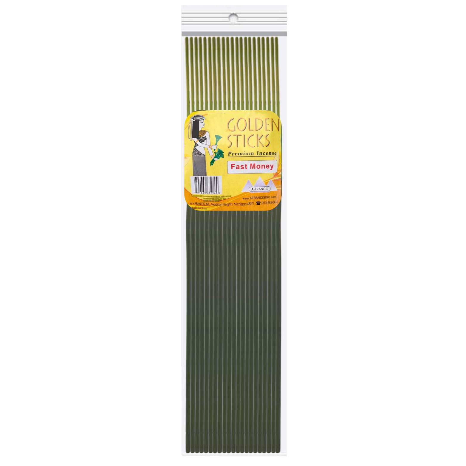 Golden Sticks 19 Inch Fast Money Incense Sticks 50 Pack