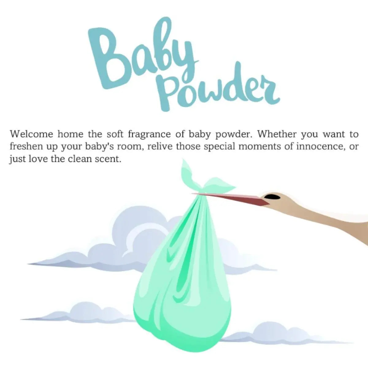 Baby Powder Scent Concept Graphic – Soft and Fresh Fragrance Theme for Incense