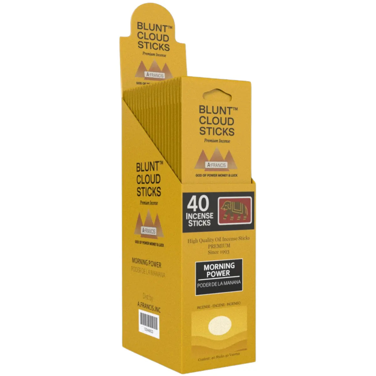 Blunt Cloud Sticks Morning Power 11-Inch Incense – 40 Count Premium Display Box by A. Francis Inc