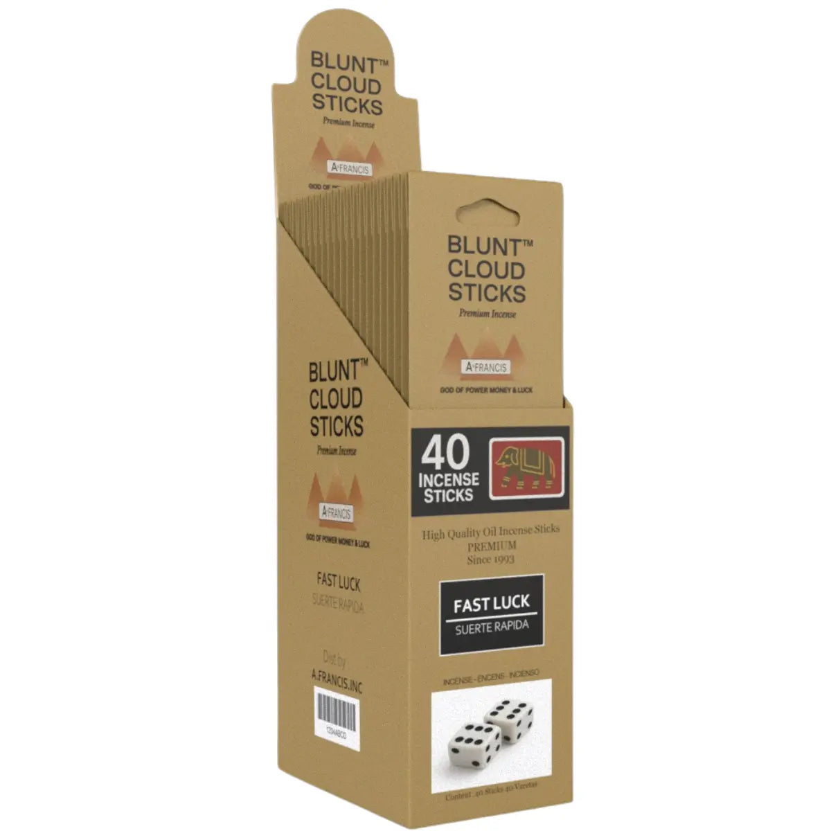 Blunt Cloud Sticks Fast Luck 11-Inch Incense – 40 Count Premium Display Box by A. Francis Inc