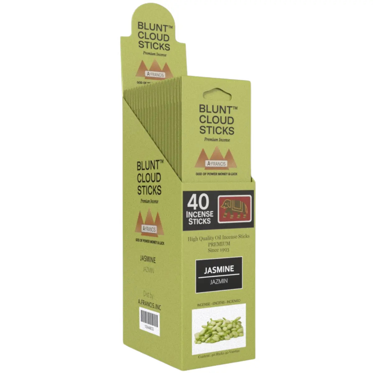 Blunt Cloud Sticks Jasmine 11-Inch Incense – 40 Count Premium Display Box by A. Francis Inc