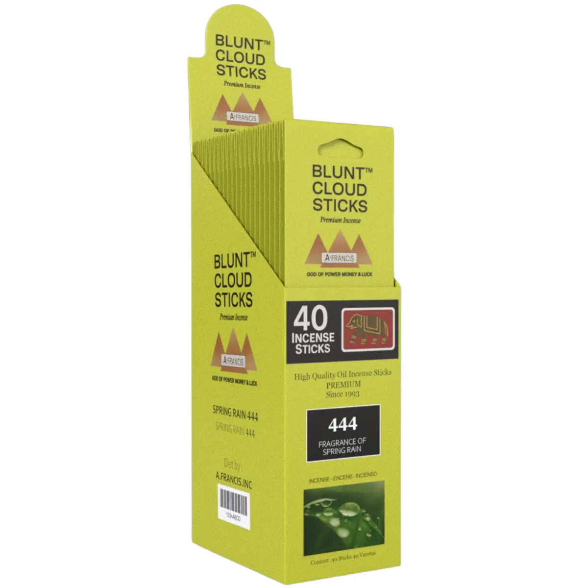Blunt Cloud Sticks Spring Rain 11-Inch Incense – 40 Count Premium Display Box by A. Francis Inc