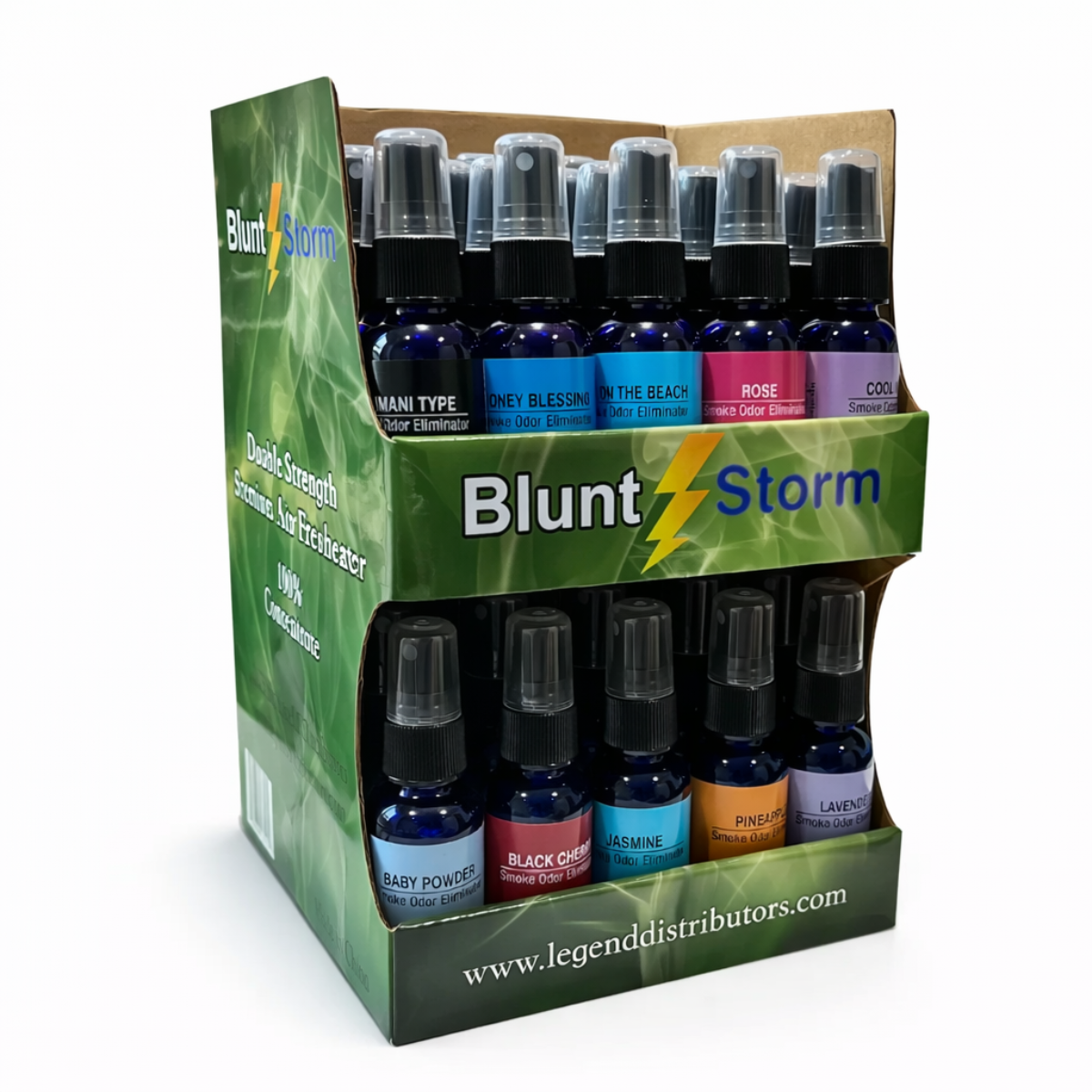 Blunt Storm 1oz Air Freshener Display - 50 Count Assorted Scents Smoke Odor Eliminator