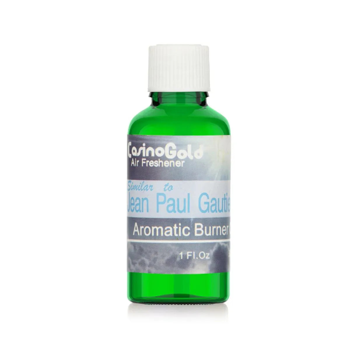 Casino Gold Jean Paul Gaultier Type Fragrance Oil Air Freshener in a 1 oz green bottle