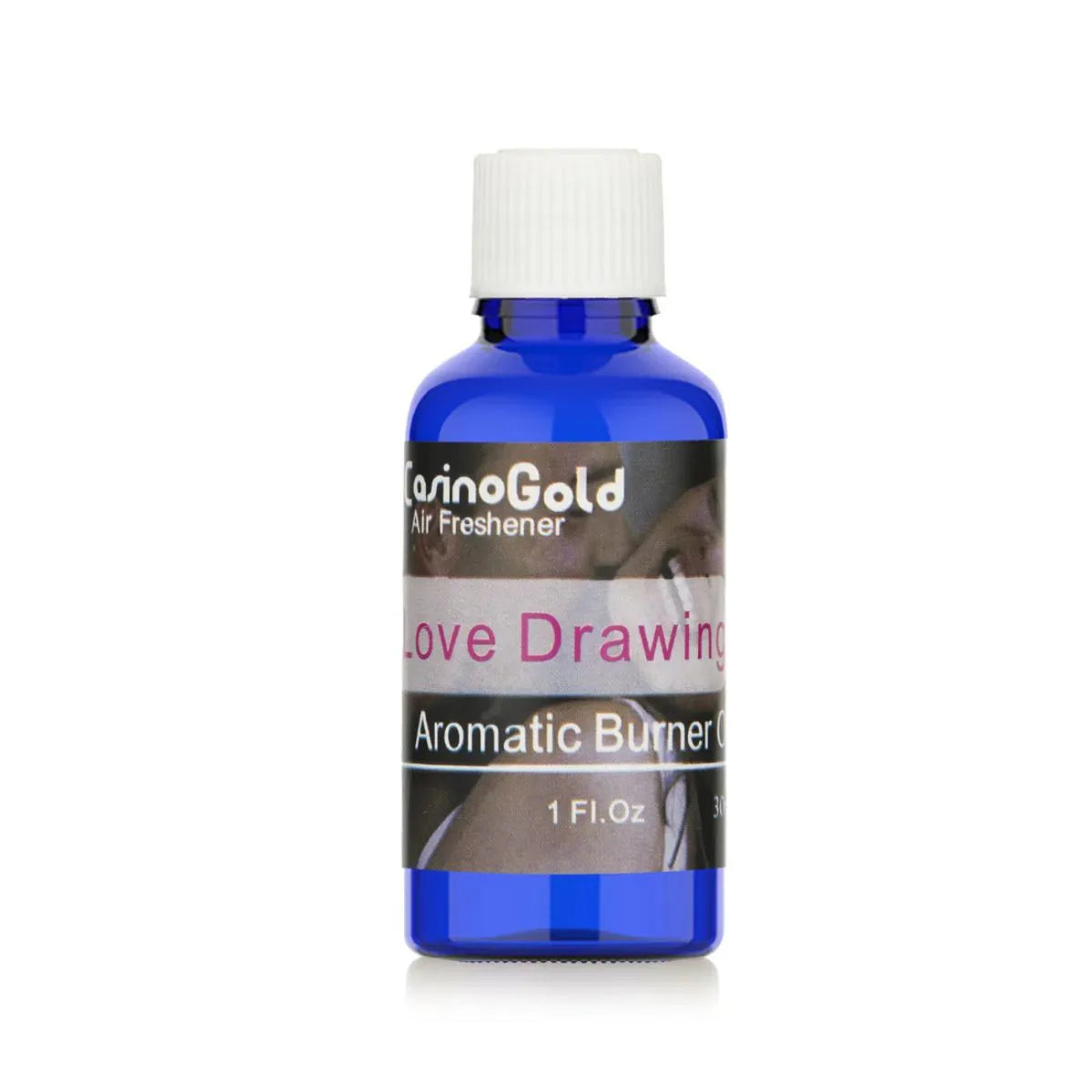 Casino Gold Love Drawing Fragrance Oil Air Freshener in a 1 oz blue bottle