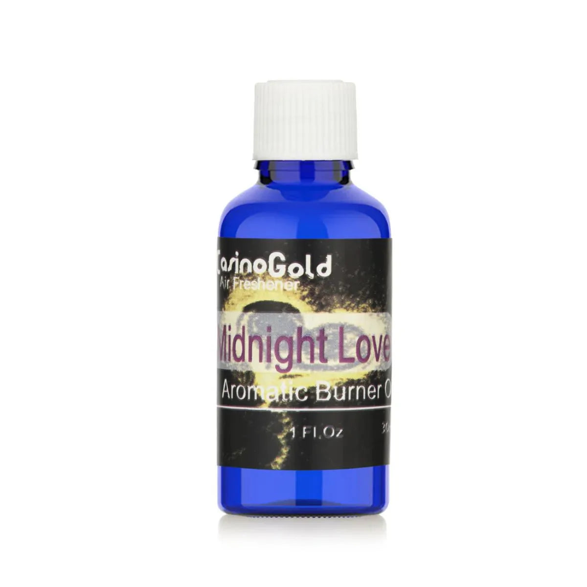 Casino Gold Midnight Love Fragrance Oil Air Freshener in a 1 oz blue bottle