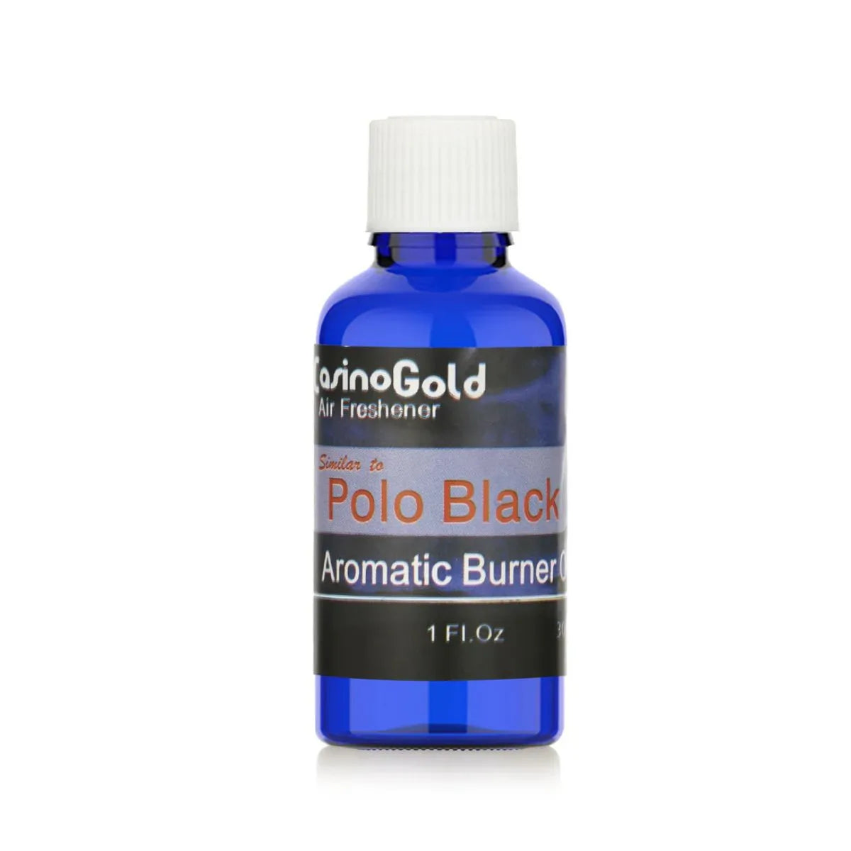 Casino Gold Polo Black Type Fragrance Oil Air Freshener in a 1 oz blue bottle