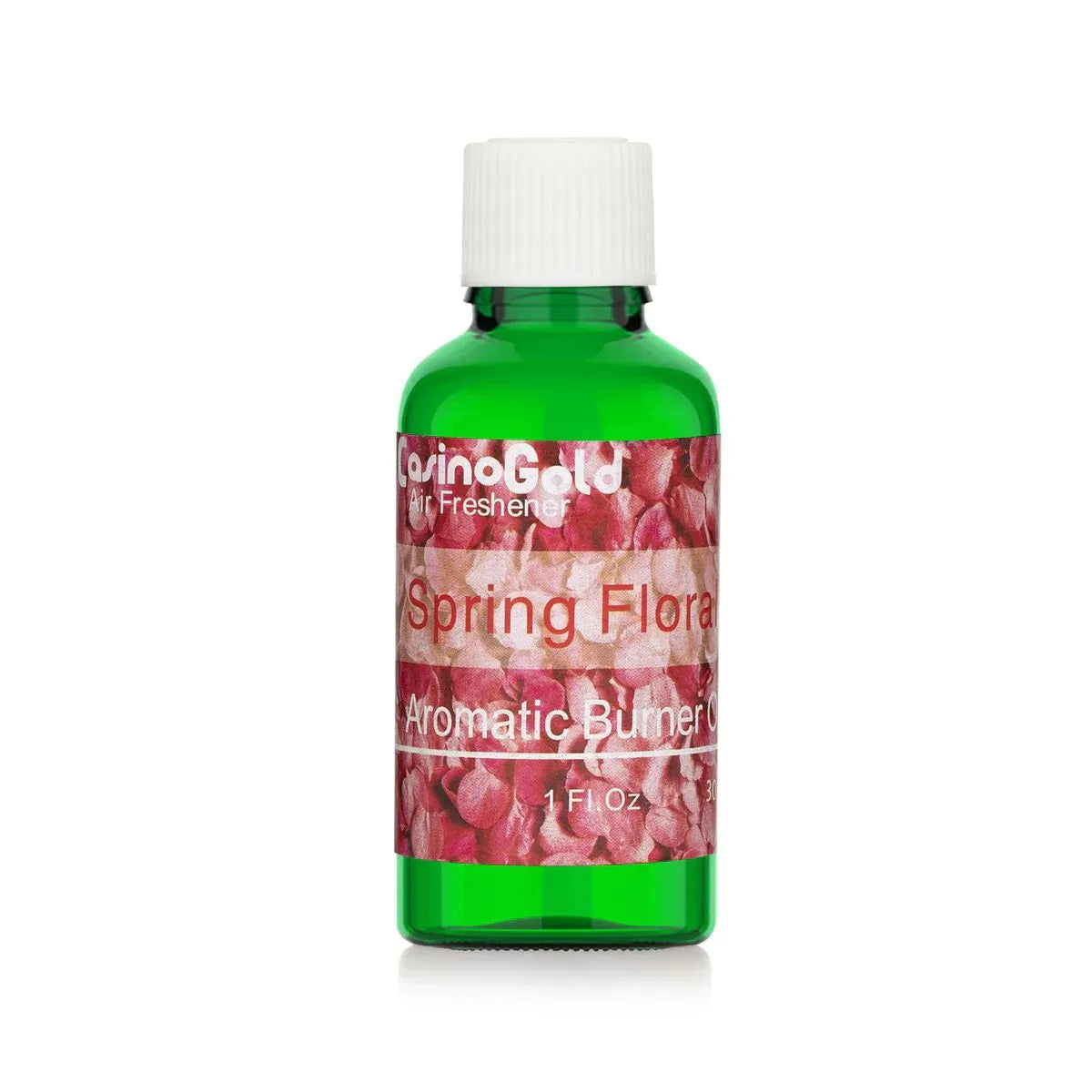 Casino Gold Spring Floral Fragrance Oil Air Freshener in a 1 oz green bottle