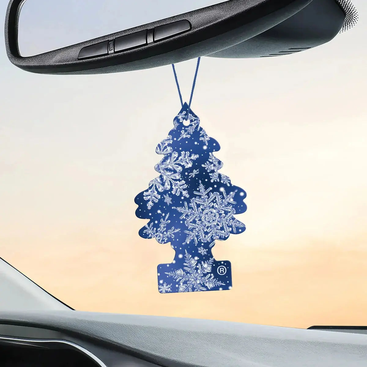 Let It Snow Little Trees Air Freshener Hanging in Rearview Mirror