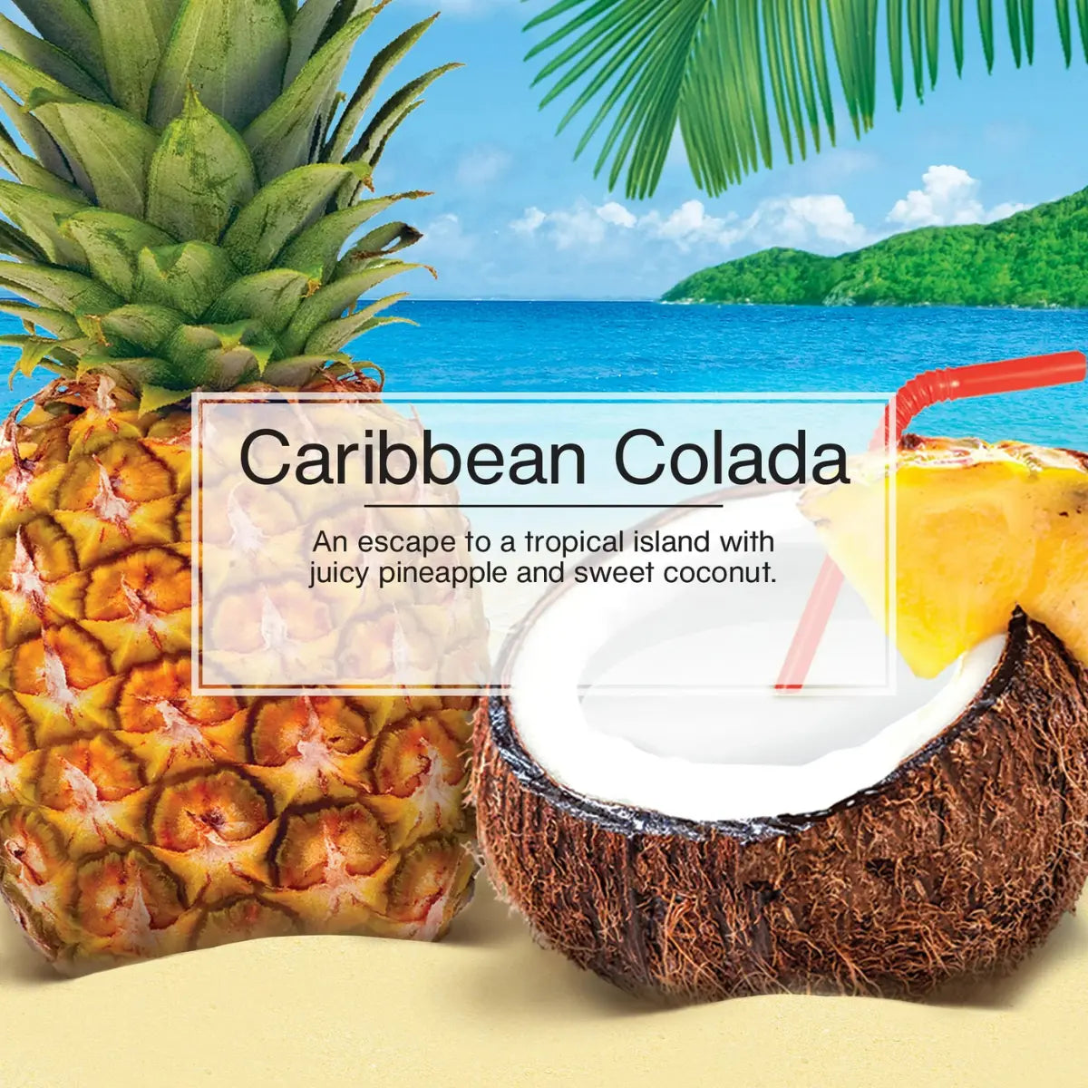 Caribbean Colada scent description with pineapple and coconut imagery