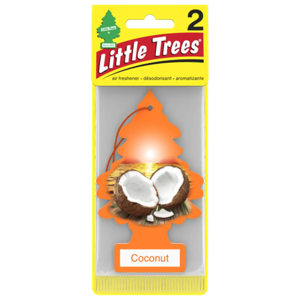 Little Trees Coconut 2 Pack Car Air Freshener front packaging for wholesale car use