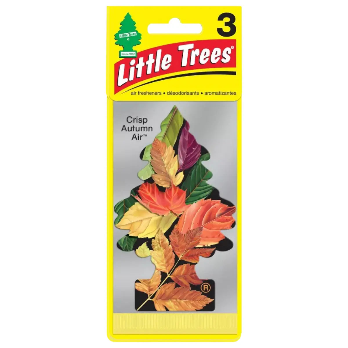 Little Trees Crisp Autumn Air Car Air Freshener – 3-Pack Front Packaging