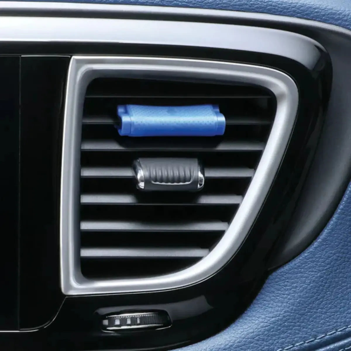 Little Trees Fresh Shave Vent Wrap installed on a vehicle air vent, delivering a discreet clean cologne scent.