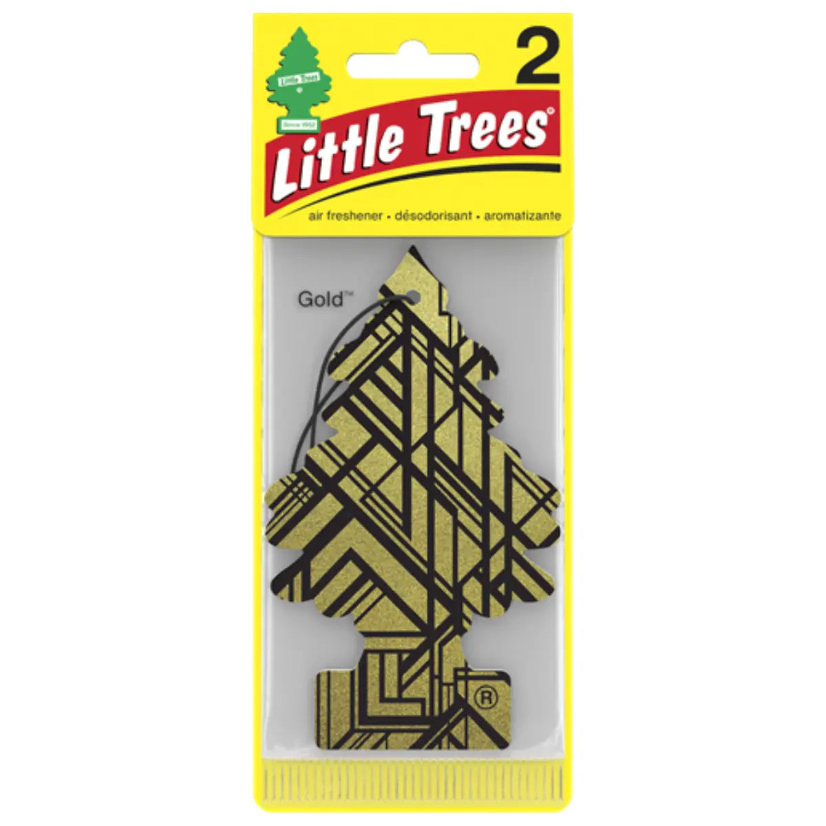 Little Trees Gold 2 pack car air freshener wholesale front packaging