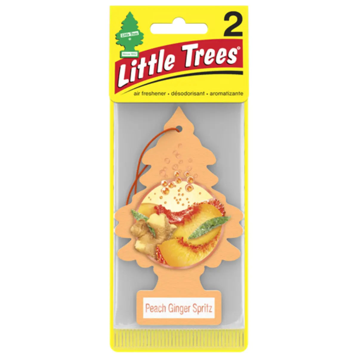 Little Trees Air Freshener - Peach Ginger Spritz - 2 Pack (12 Count)