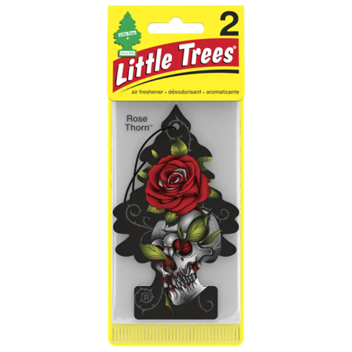 Little Trees Rose Thorn 2 pack car air freshener front packaging