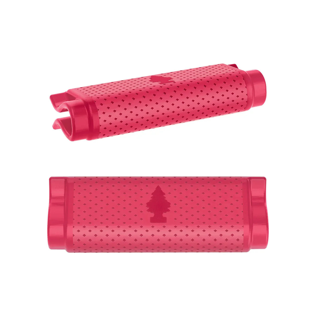 Close-up of Little Trees Watermelon Vent Wrap showing pink textured clip-on design for use in vehicle air vents.