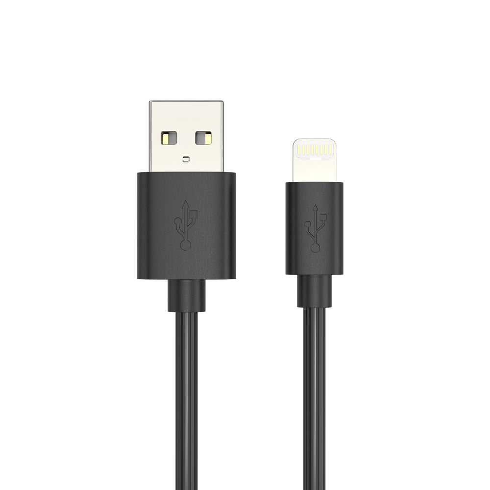 Black PVC Charging Cable Angled Image 3
