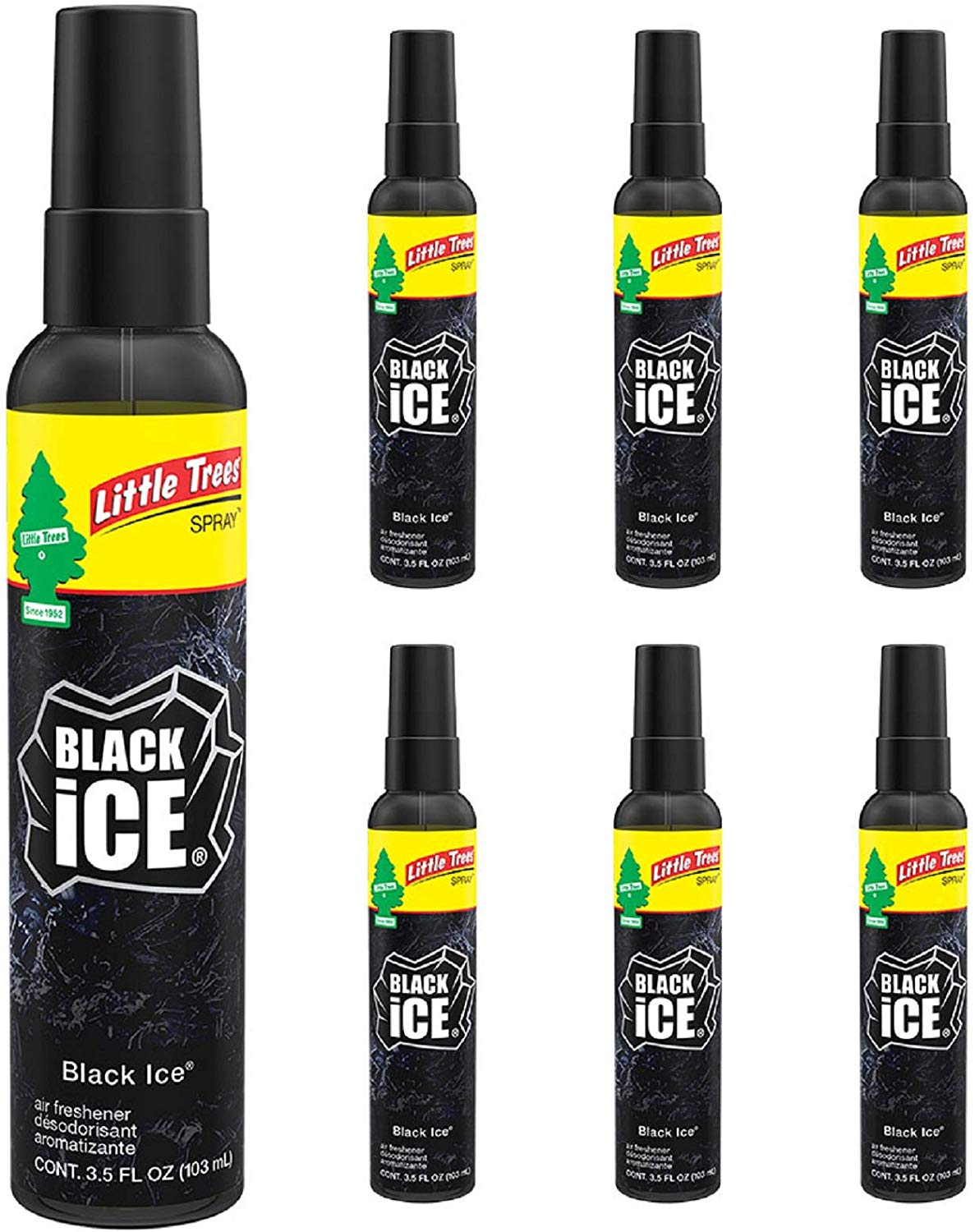 Little Trees Air Freshener Spray 3.5oz Bottle- Black Ice (6 Count)