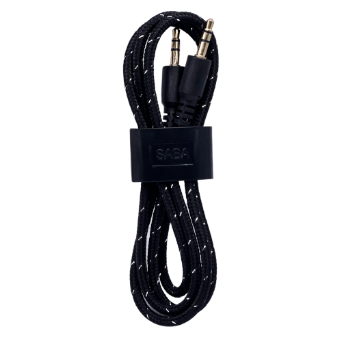 Load image into Gallery viewer, SABA Black 3ft Nylon Braided Aux Cable