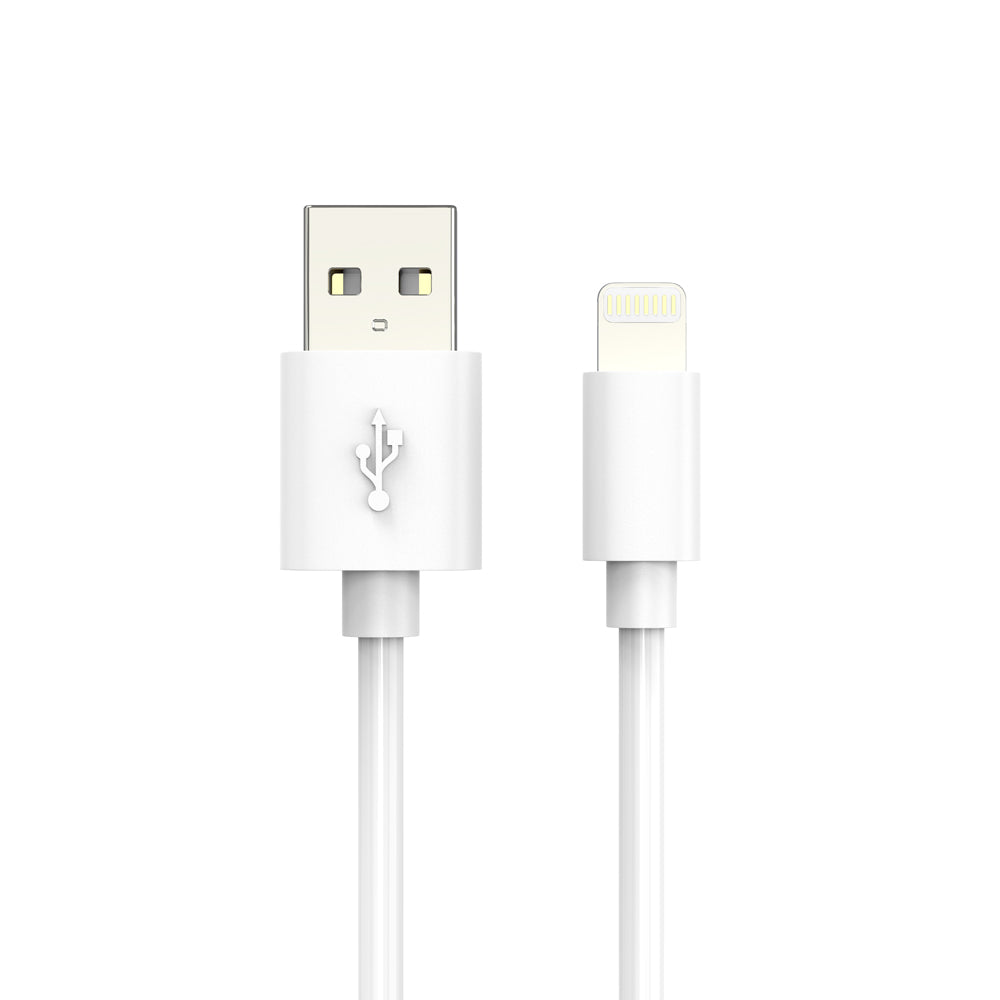 White PVC Charging Cable Angled Image 3