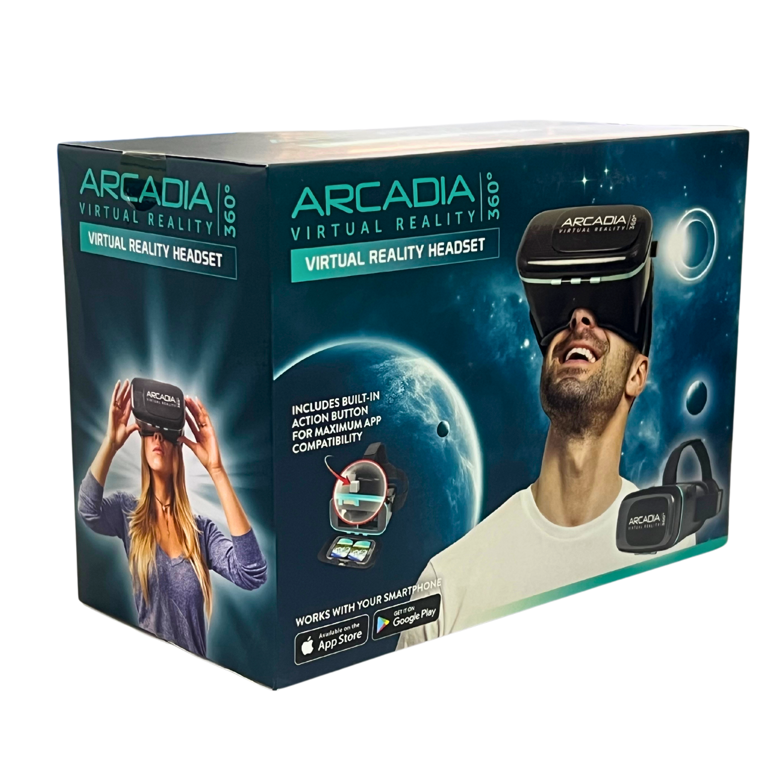 Arcadia 360 Virtual Reality Headset For Smartphone In Box