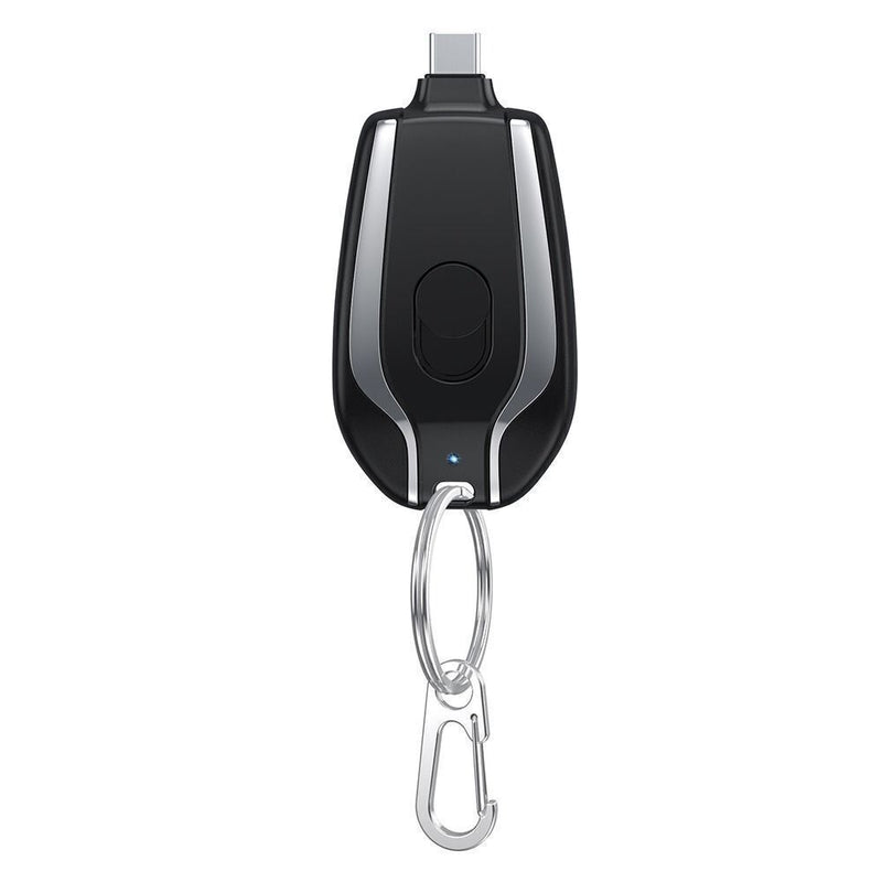 Load image into Gallery viewer, Black Portable Keychain Charger for Type-C Devices
