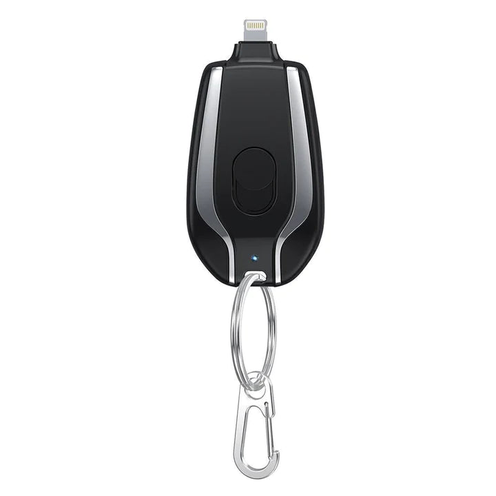 Load image into Gallery viewer, Black Portable Keychain Charger for iPhone
