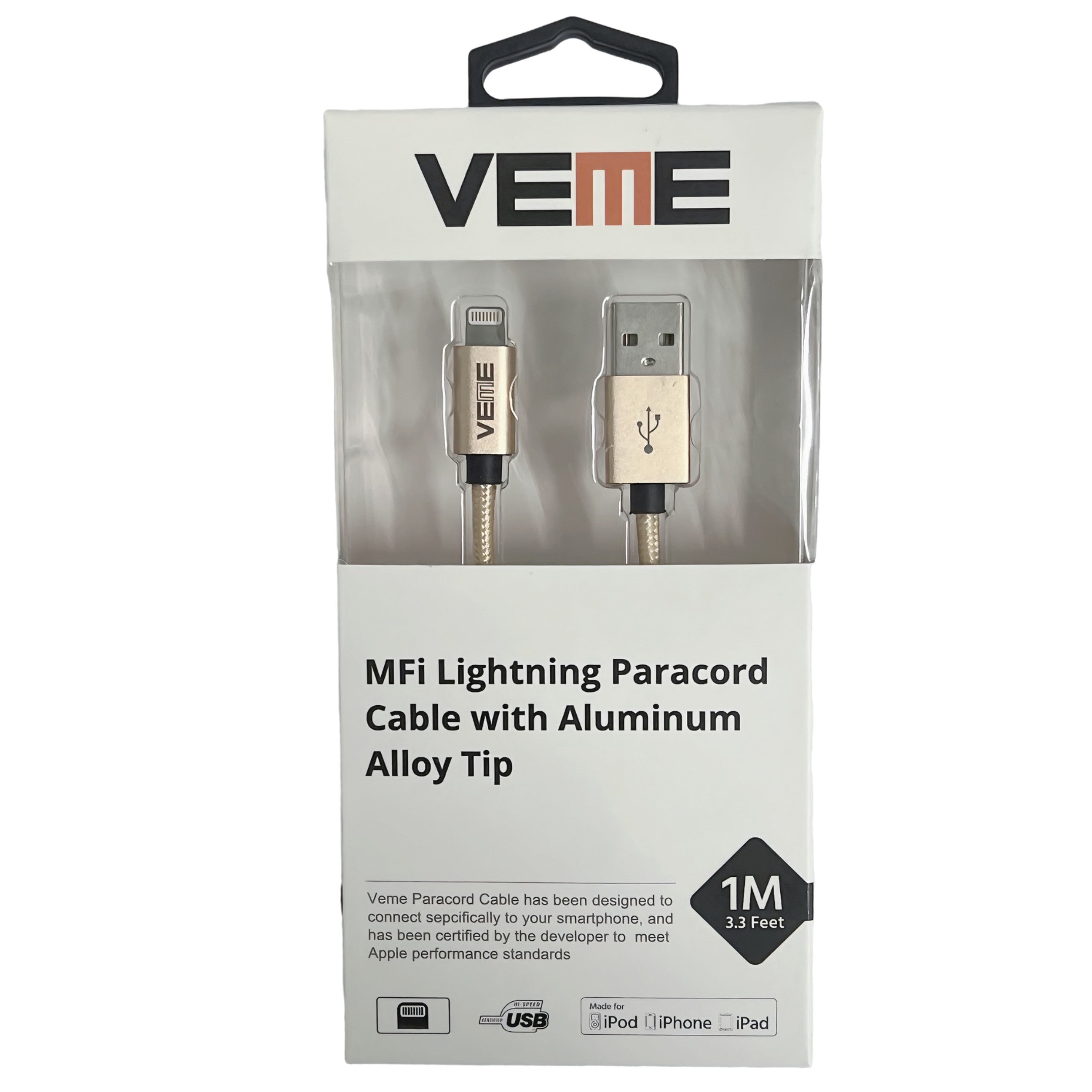 Gold VEME MFI Certified Lightning Cable