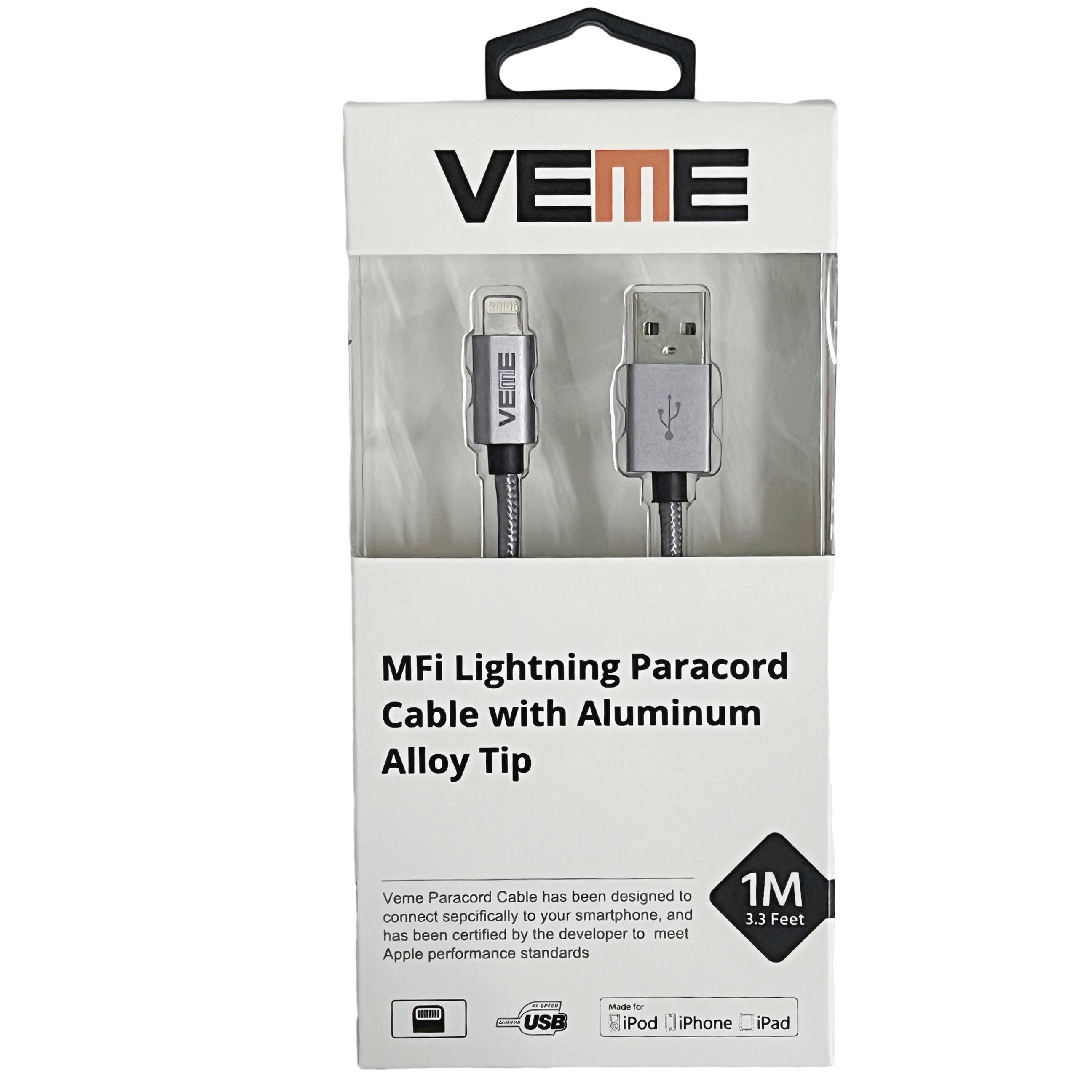 Grey VEME MFI Certified Lightning Cable