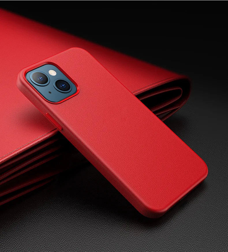 Red Leather iPhone Case