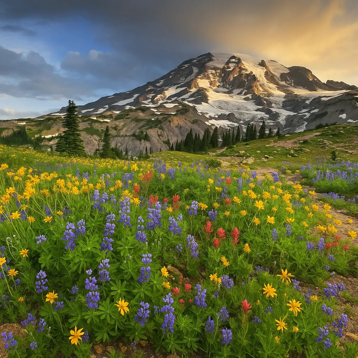 Mountain Meadow with Wildflowers – Symbolic of the Fresh Herbal Scent of Mountain of Herbs Incense