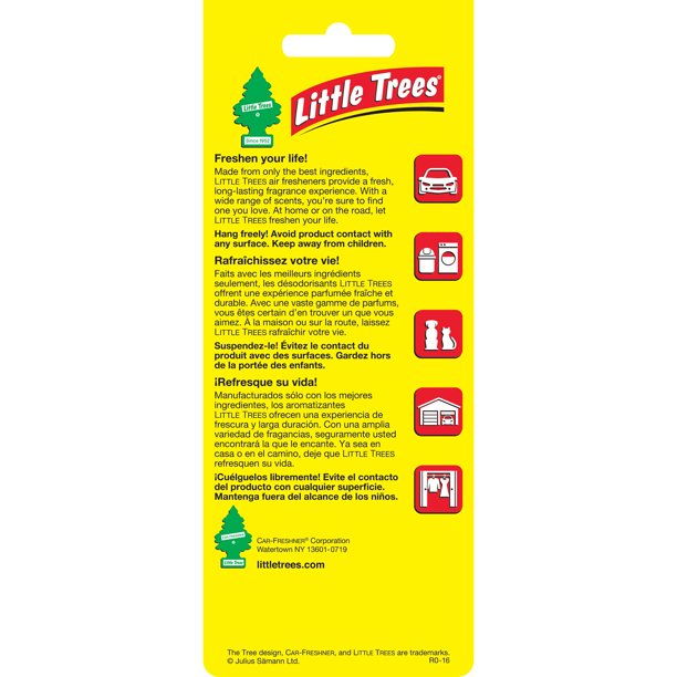    Back of Little Tree Air Freshener