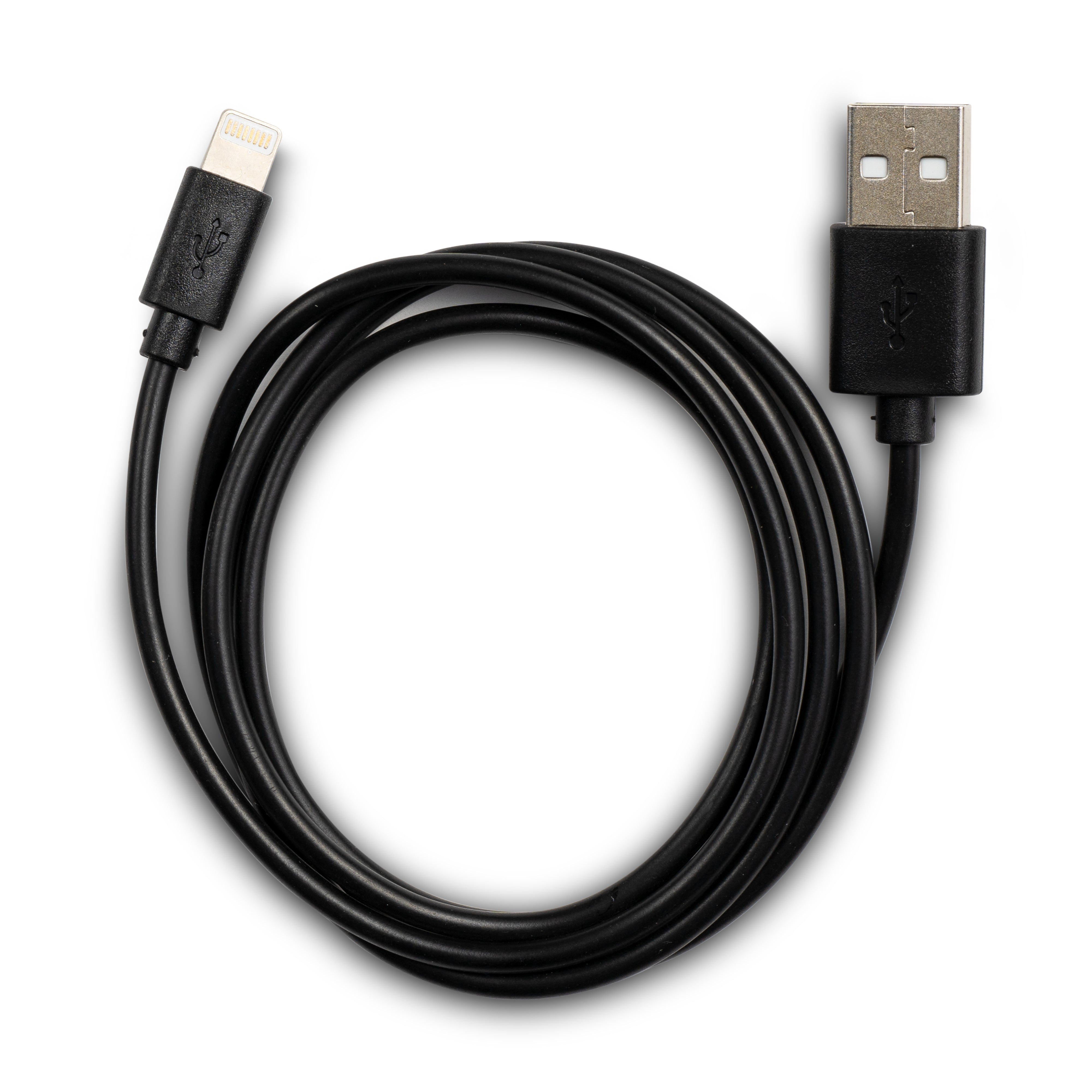 Black 3ft PVC iPhone Charging Cable