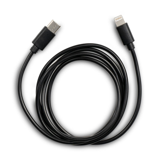 Black 3ft PVC iPhone to Type C Charging Cable