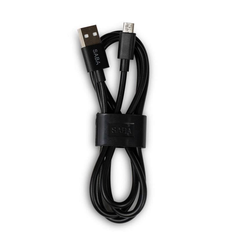 Load image into Gallery viewer, Black 3ft SABA PVC Micro USB Charging Cable
