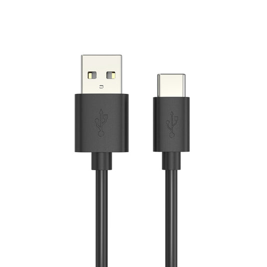 Black PVC Type-C Charging Cable Angled Image 3