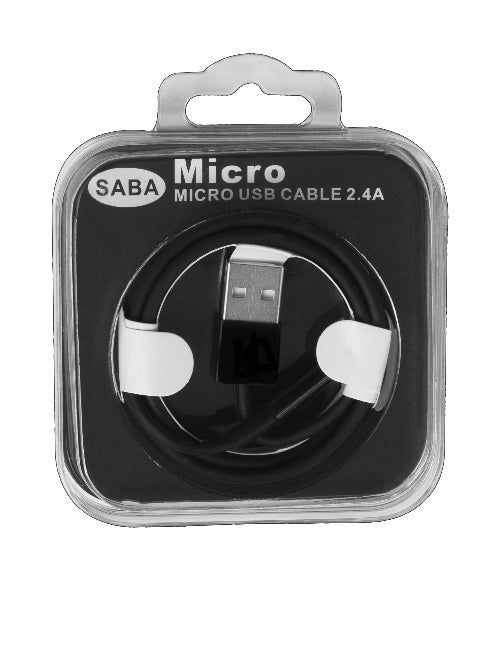 Load image into Gallery viewer, Black Round Inbox Micro USB Charging Cable
