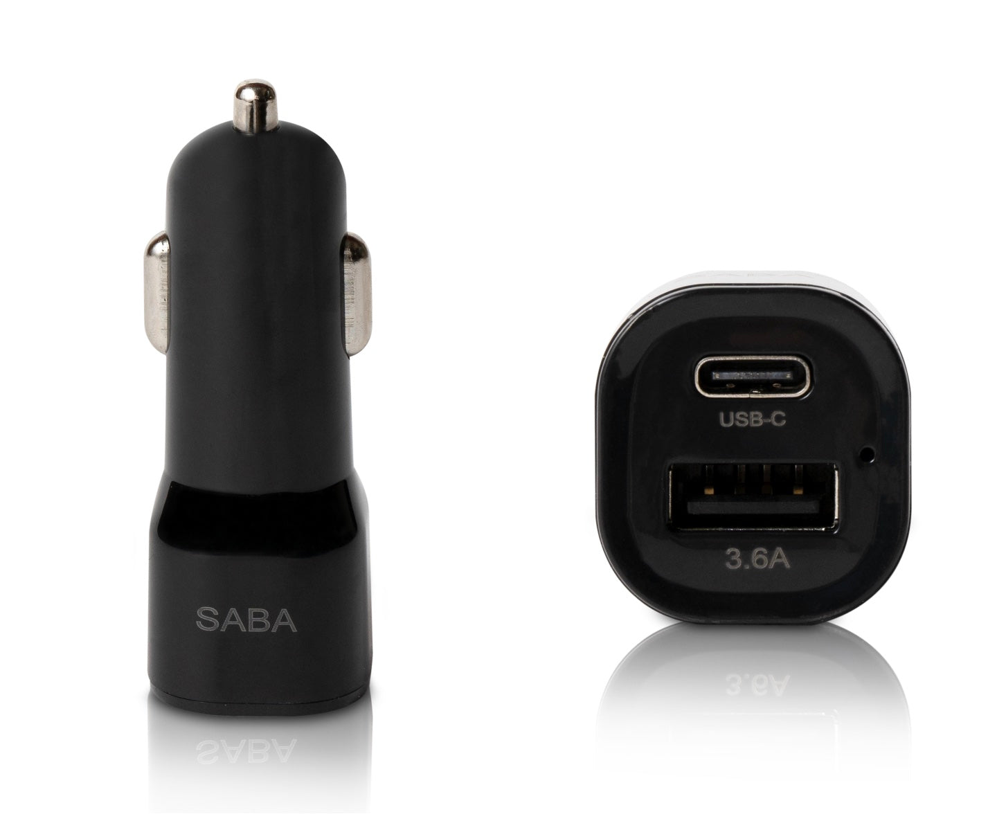Black Type-C-and USB-A Car Adapter