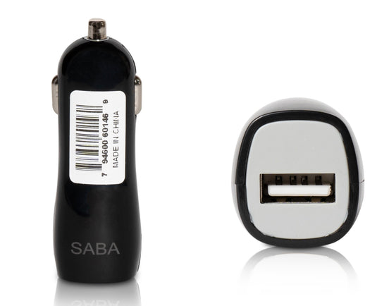    Black USB-A Car Adapter One Port