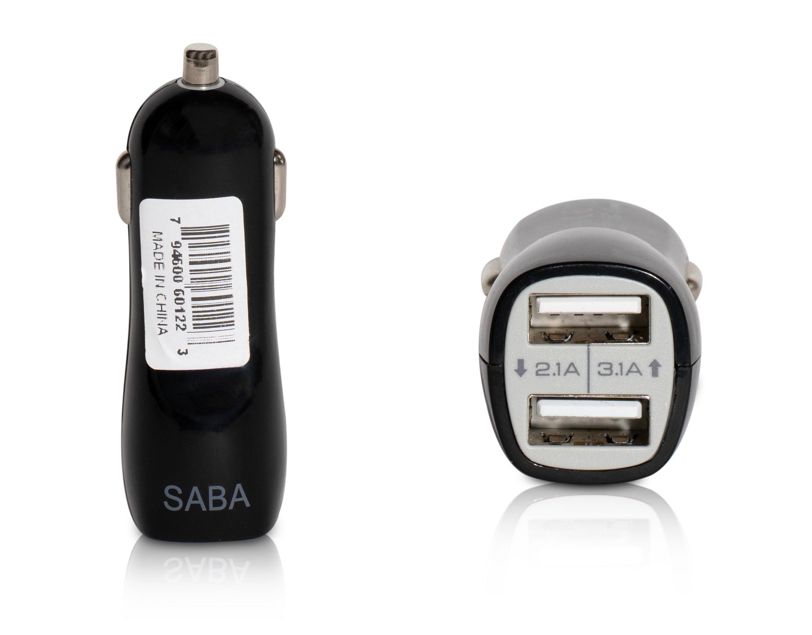 Black USB-A Car Adapter Two Port