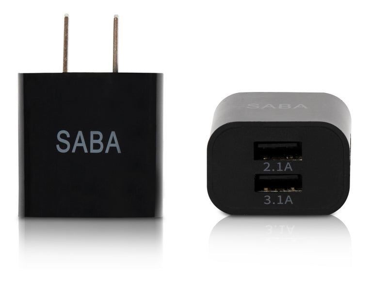 Load image into Gallery viewer, Black USB-A Home Adapter Two Port
