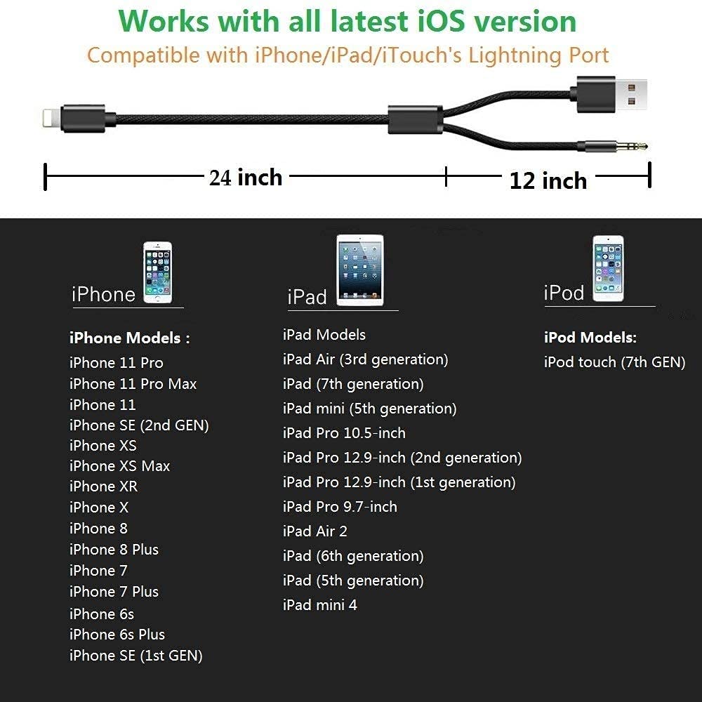 Lightning to USB-A and Headphone Jack Adapter Two in One Compatibility Poster
